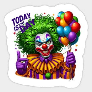 Festive Clown Celebration Design Sticker